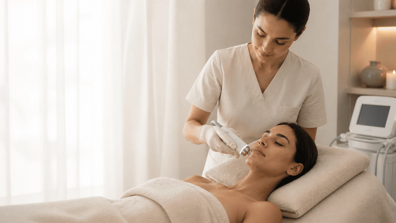 Tratament facial într-un salon premium